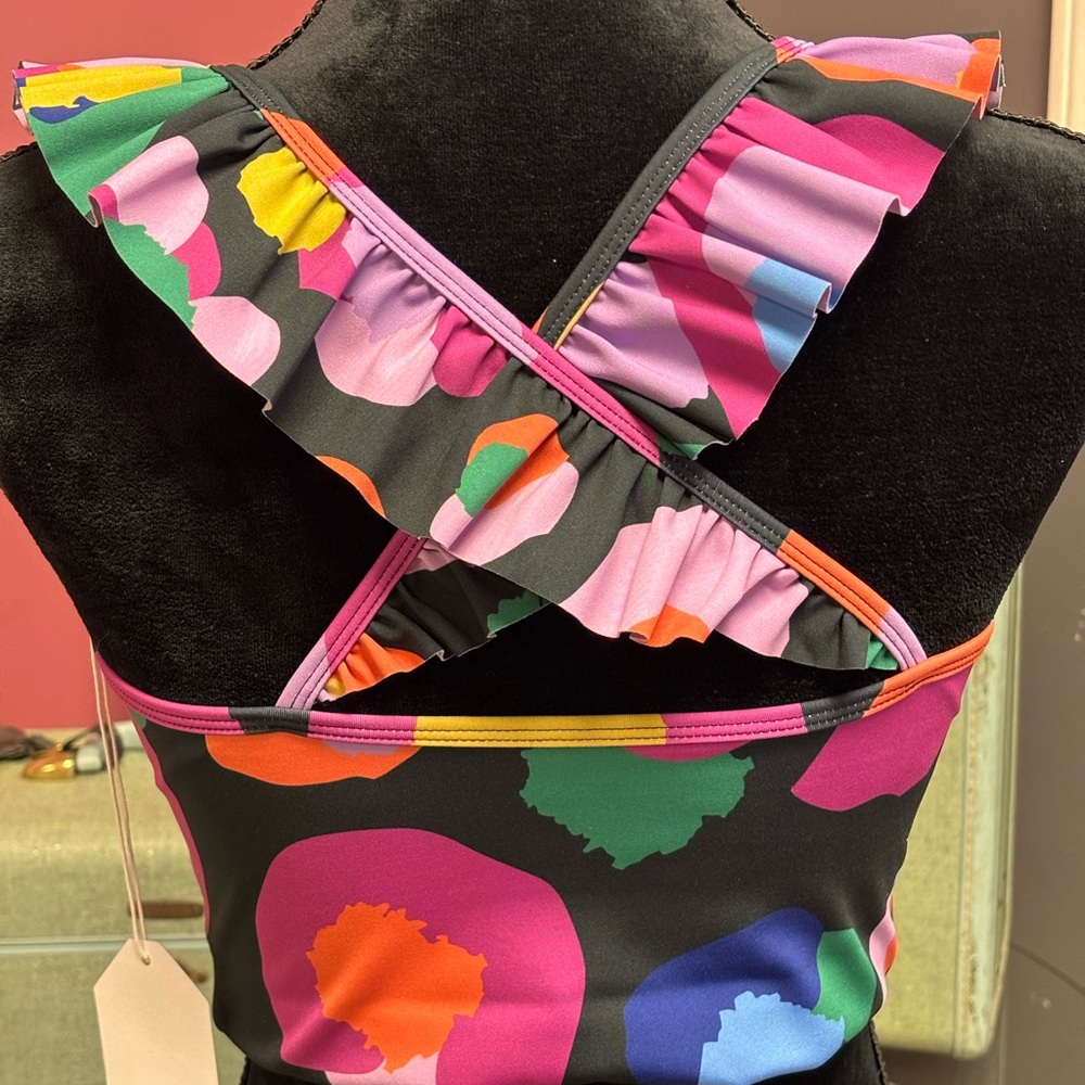 Colorful Ruffled Crop Top - Picture 2 of 3